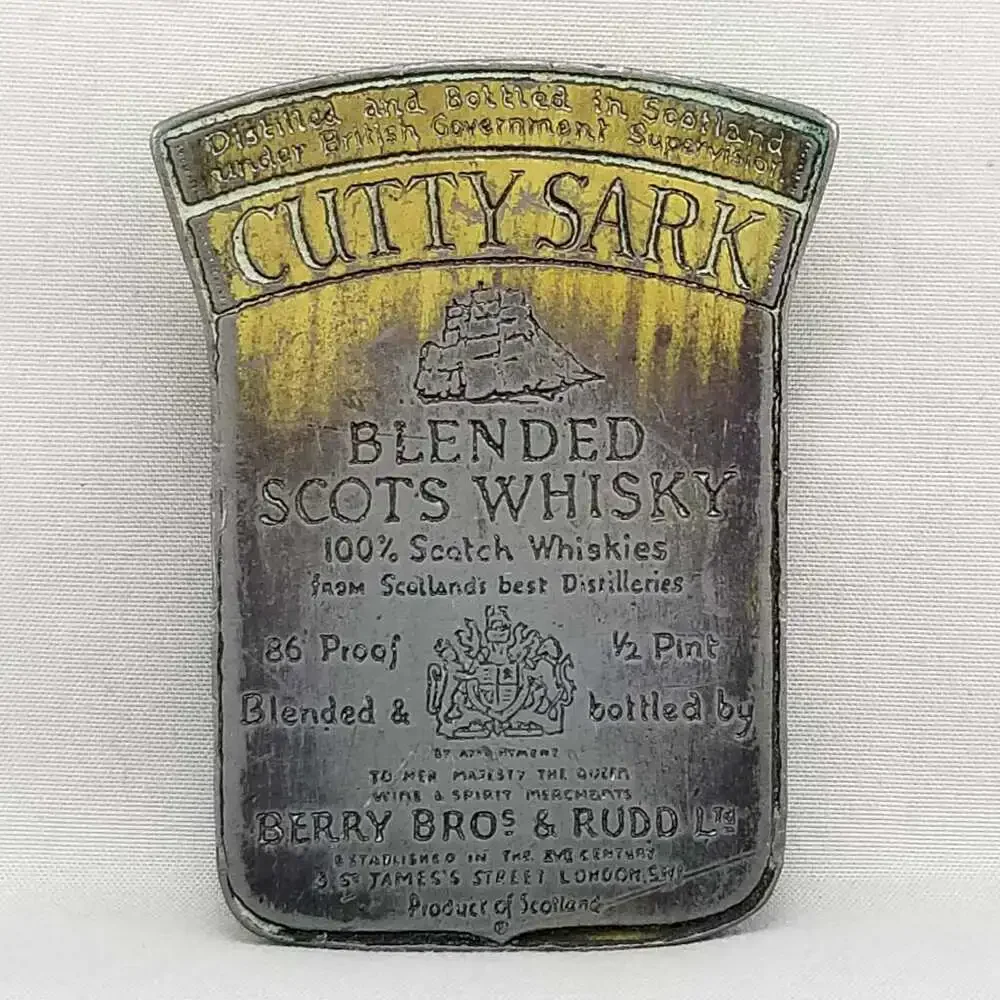 Vintage Cutty Sark Blended Scots Whisky Bottle Belt‎ Buckle Novelty